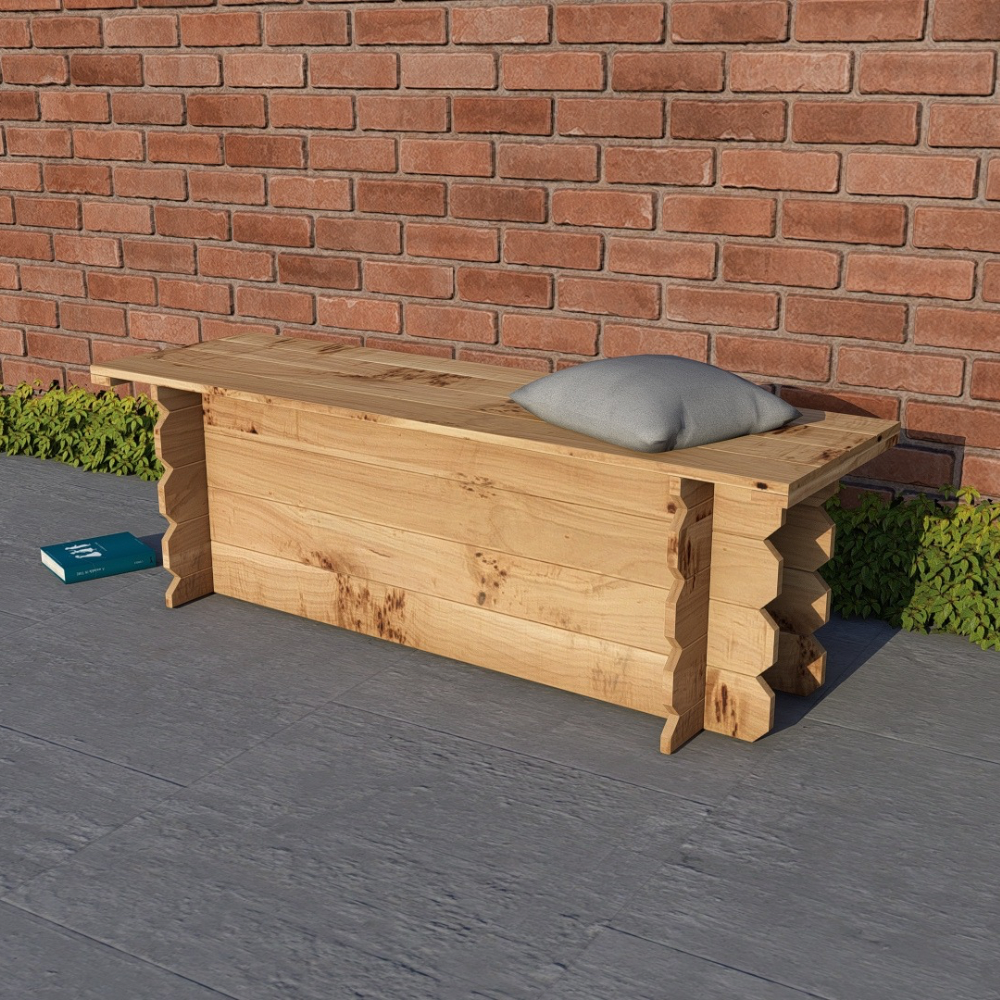 4ft Wooden Bench | Solid Timber Outdoor Garden Bench
