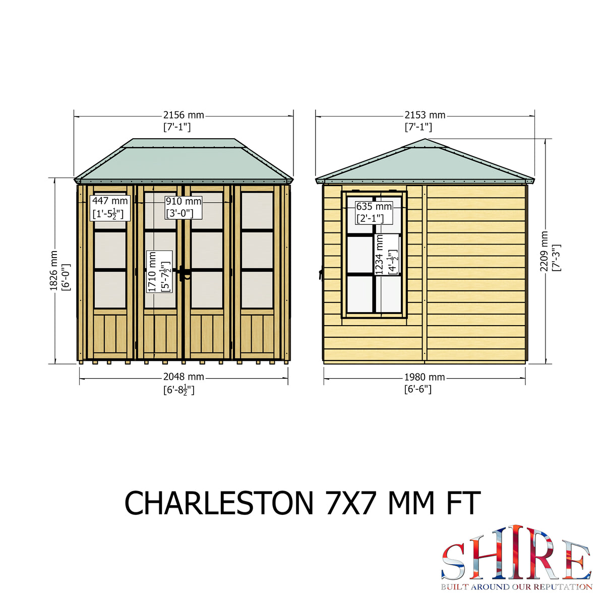 Charleston Summerhouse | 7x7 Shiplap Timber Summerhouse