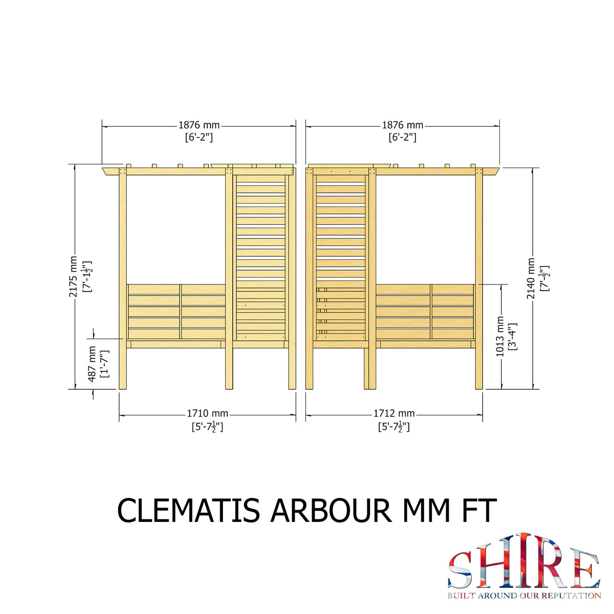 Clematis Arbour | 5x5 Pressure Treated Timber Corner Arbour