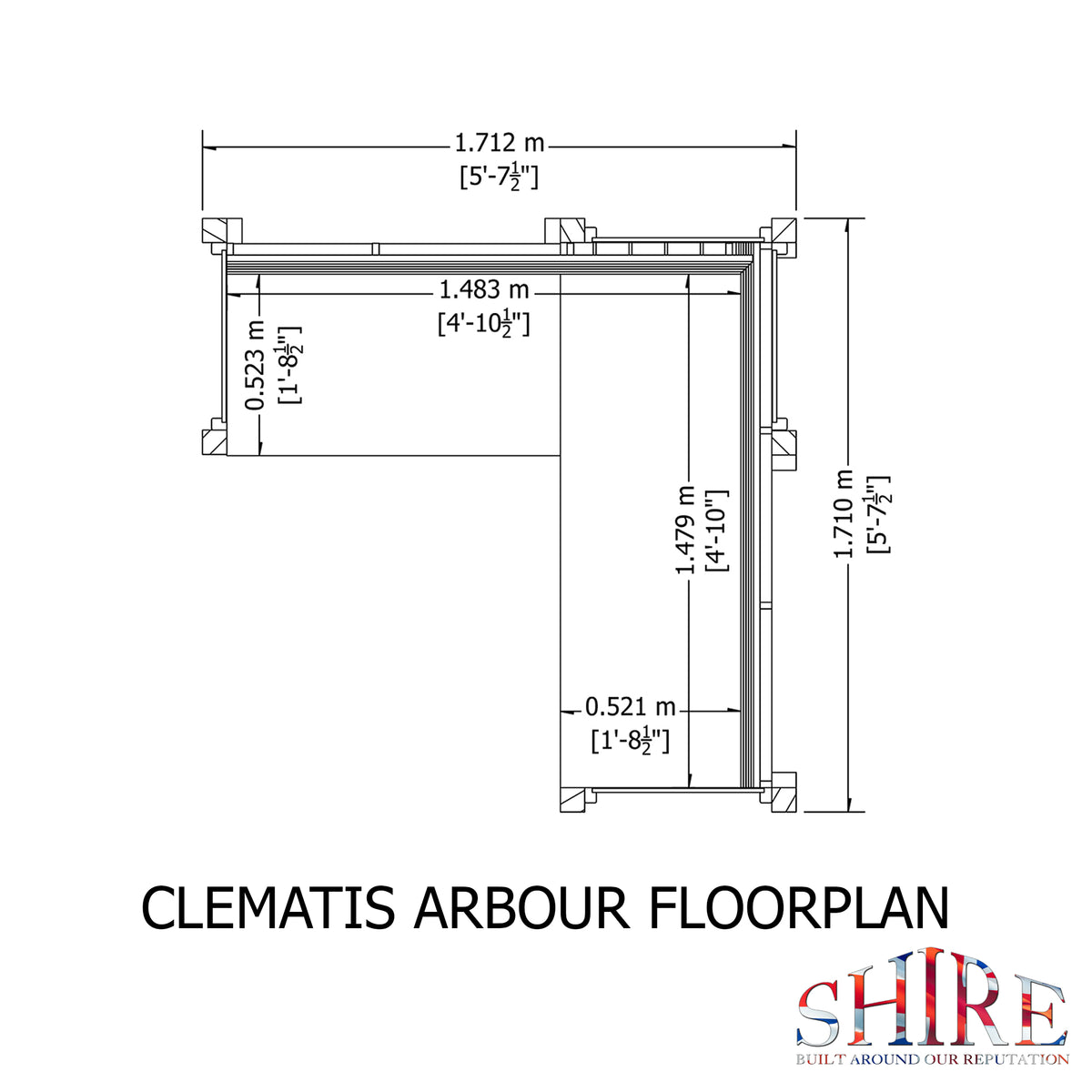 Clematis Arbour | 5x5 Pressure Treated Timber Corner Arbour