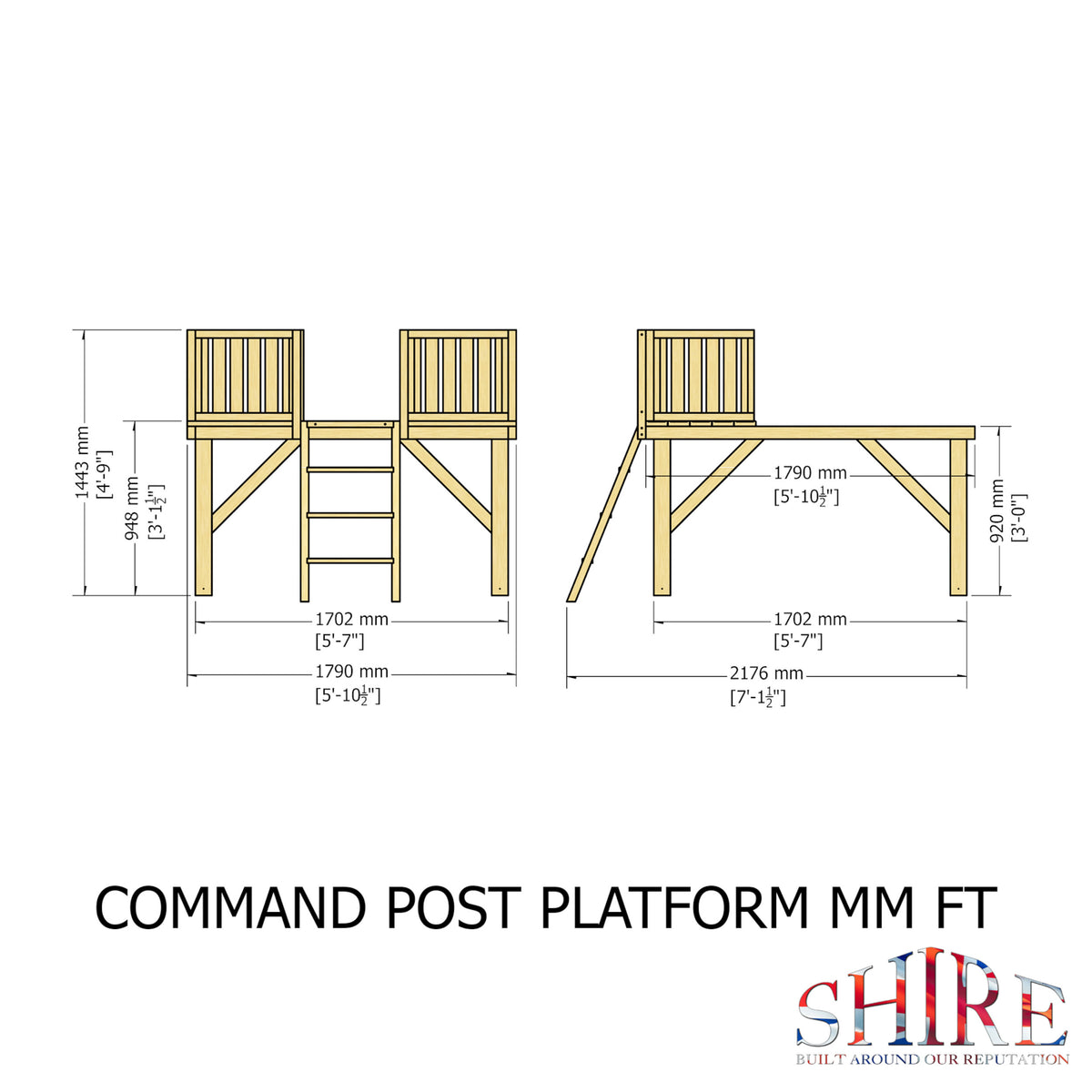 Shire Command Post 6x6 Playhouse with Platform