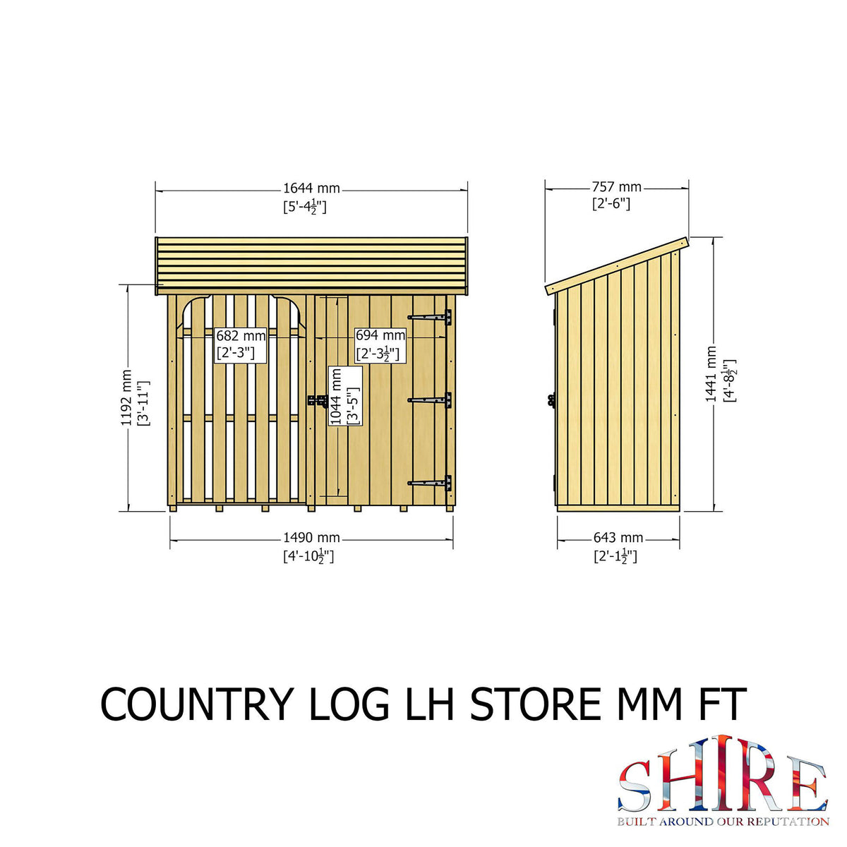 Country Log Store | 5x2 Pressure Treated Timber Log and Tool Store