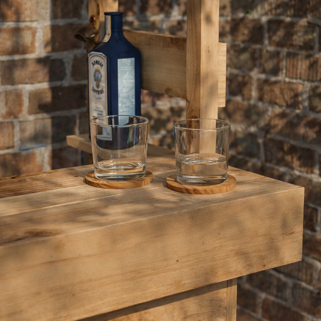 Large Rustic Wooden Garden Bar with Roof