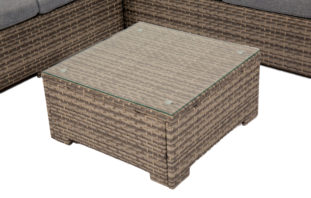 Chesterton Grey 5 Seater Rattan Garden Corner Sofa Set with Cushion Box