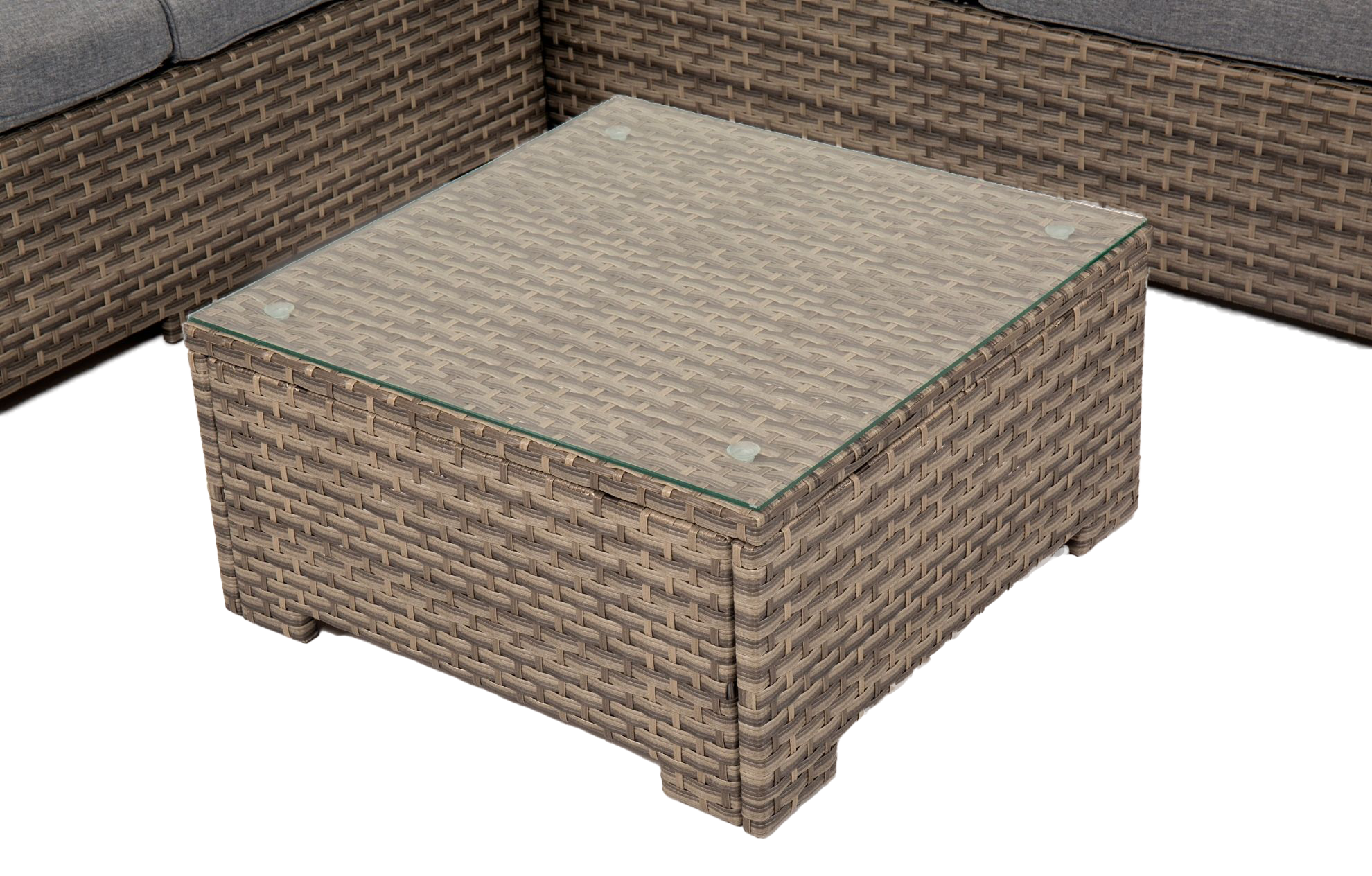 Chesterton Grey 5 Seater Rattan Garden Corner Sofa Set with Cushion Box