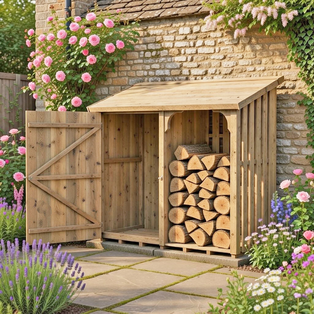Country Log Store | 5x2 Pressure Treated Timber Log and Tool Store