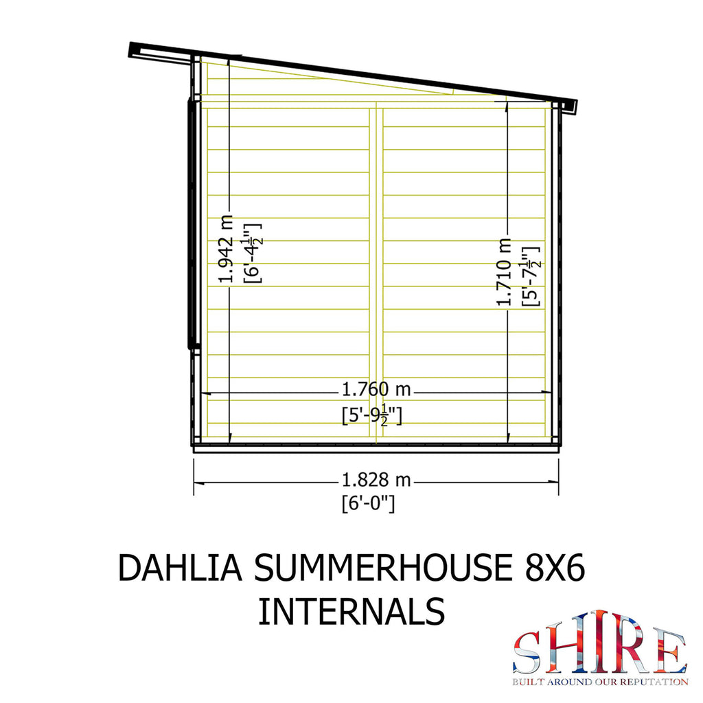 Dahlia Pent Summerhouse 8x6 – Shire timber summerhouse