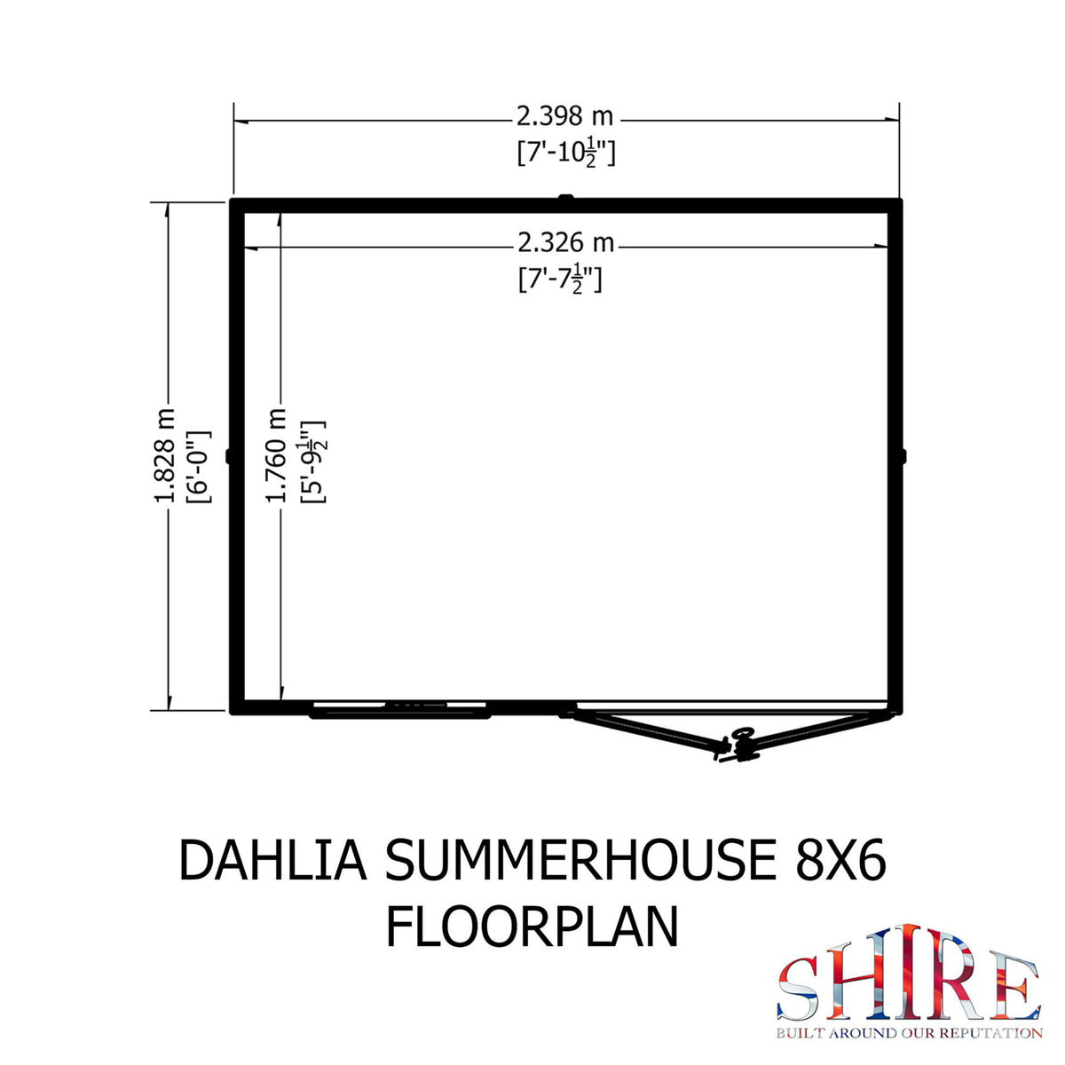 Dahlia Pent Summerhouse 8x6 – Shire timber summerhouse