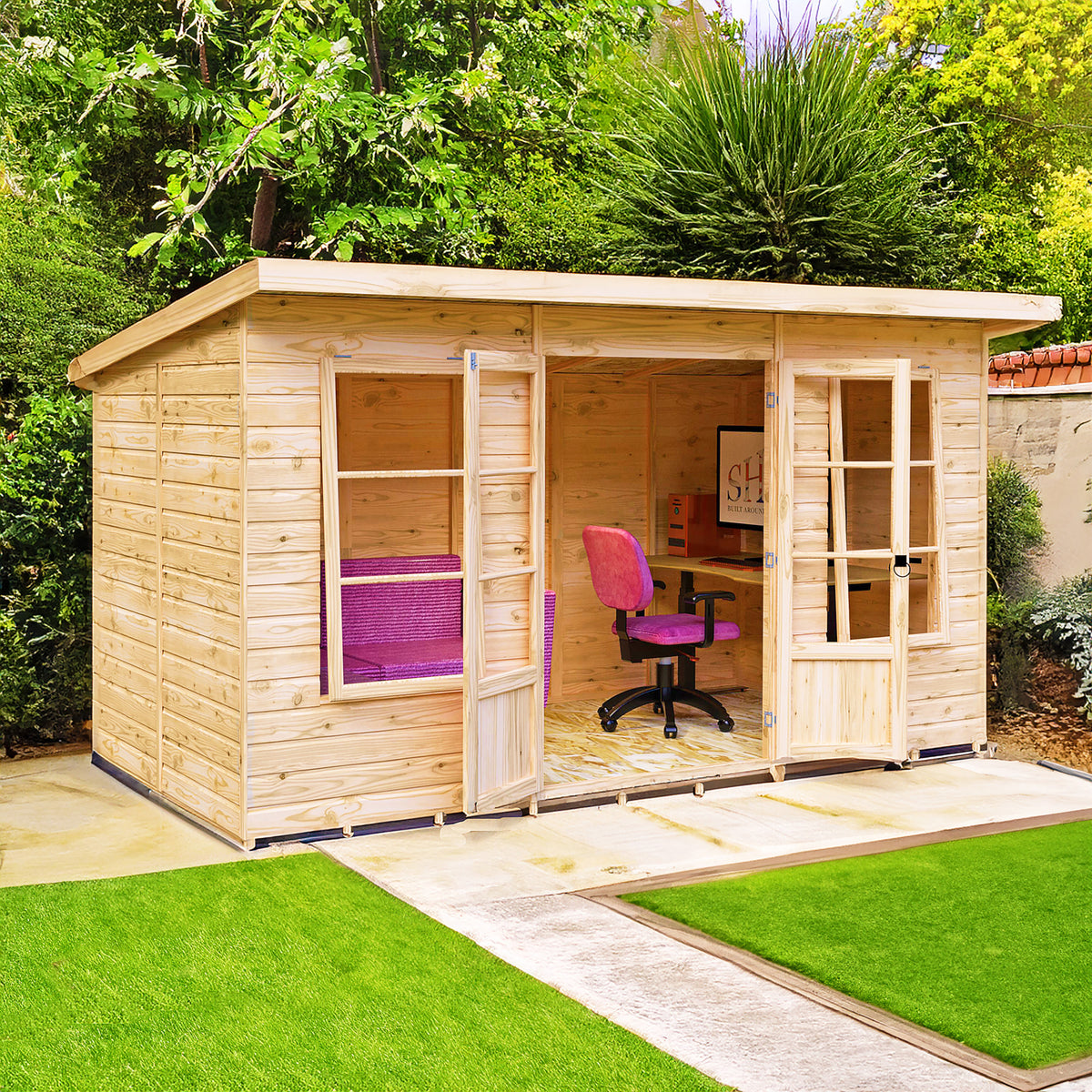 Dahlia Pent Summerhouse 12x6 – Shire timber summerhouse