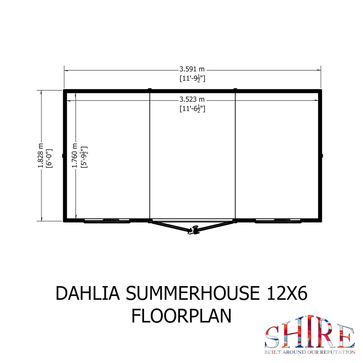 Dahlia Pent Summerhouse 12x6 – Shire timber summerhouse