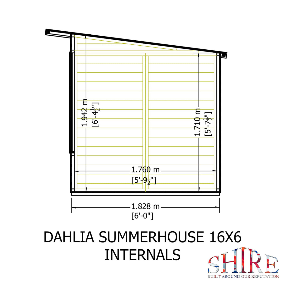 Dahlia Pent Summerhouse 16x6 – Shire timber summerhouse