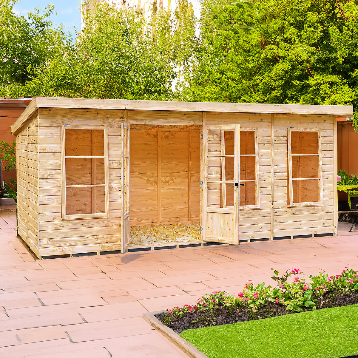 Dahlia Pent Summerhouse 16x6 – Shire timber summerhouse