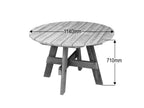 DeckFusion Wooden Rounded Picnic Table and Four Chairs Set