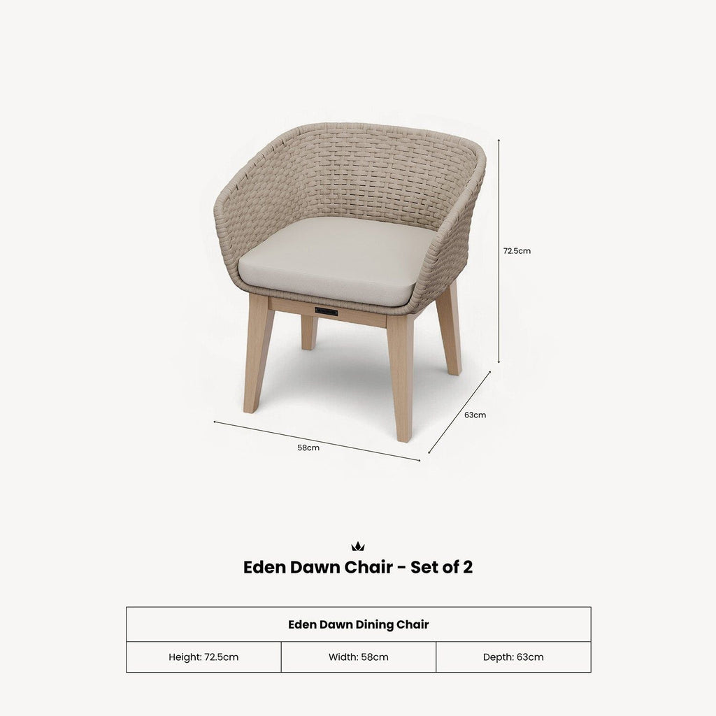 Royalcraft Eden Dawn Garden Dining Chair | Set of 2 | FSC Acacia