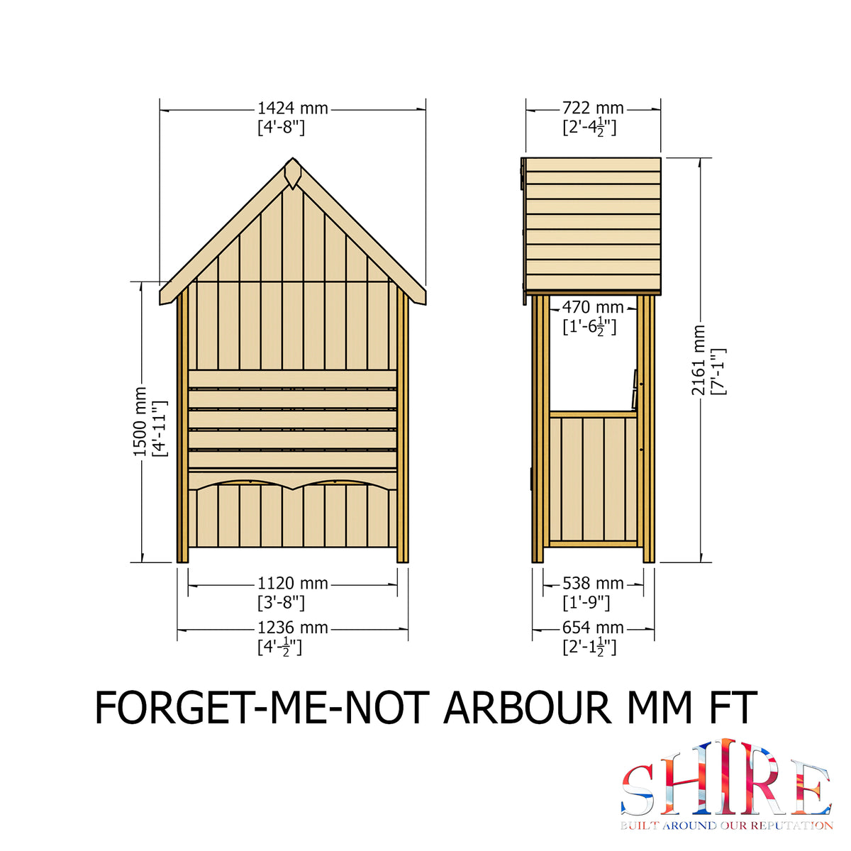 Forget Me Not Arbour | 4x2 Pressure Treated Timber Garden Arbour