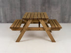 Fortem Pub Style Picnic Table and Benches Set - Rustic Finish