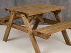 Fortem Pub Style Picnic Table and Benches Set - Rustic Finish
