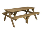 Fortem Pub Style Picnic Table and Benches Set - Rustic Finish