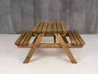 Fortem Rounded Pub Style Picnic Table Benches Set - Rustic Finish