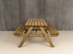Fortem Rounded Pub Style Picnic Table Benches Set - Rustic Finish