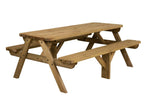 Fortem Rounded Pub Style Picnic Table Benches Set - Rustic Finish