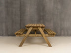 Fortem Rounded Pub Style Picnic Table Benches Set - Rustic Finish