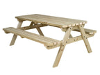 Fortem Rounded Pub Style Picnic Table Benches Set — side view