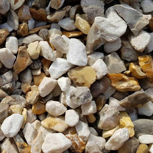 Gold & White Gravel | 20mm Blended Decorative Chippings