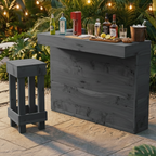 L-Shape Rustic Wooden Garden Bar | Corner Pallet-Style Outdoor Bar