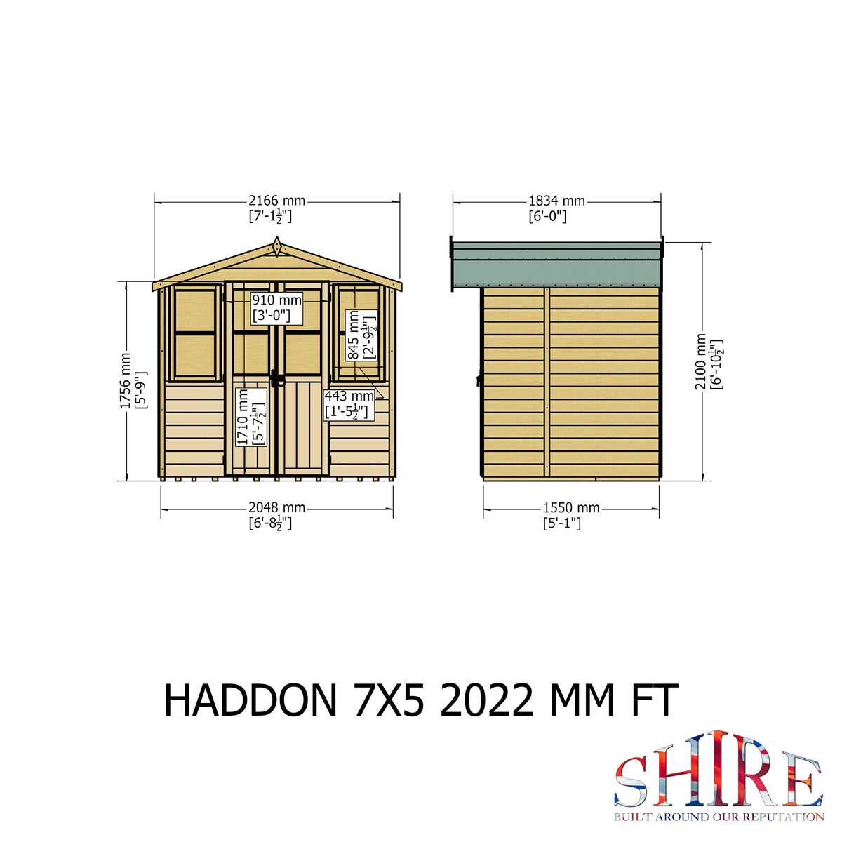 Haddon Summerhouse | 7 x 5 Shiplap Timber Summerhouse