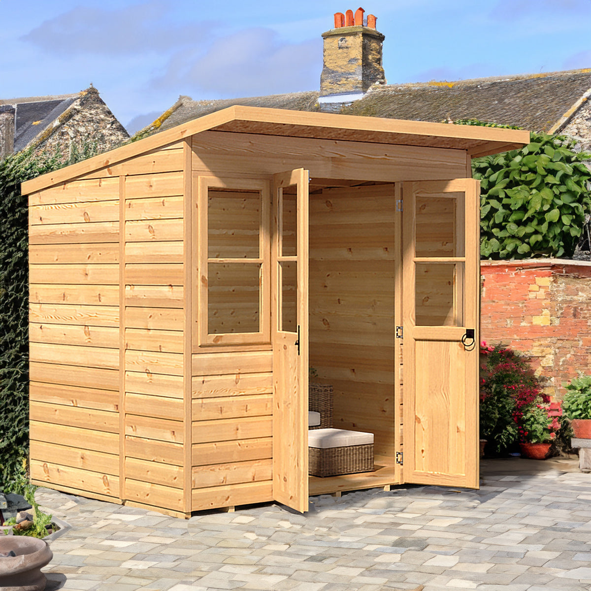 Haddon Pent Summerhouse | 7 x 5 Shiplap Timber Summerhouse
