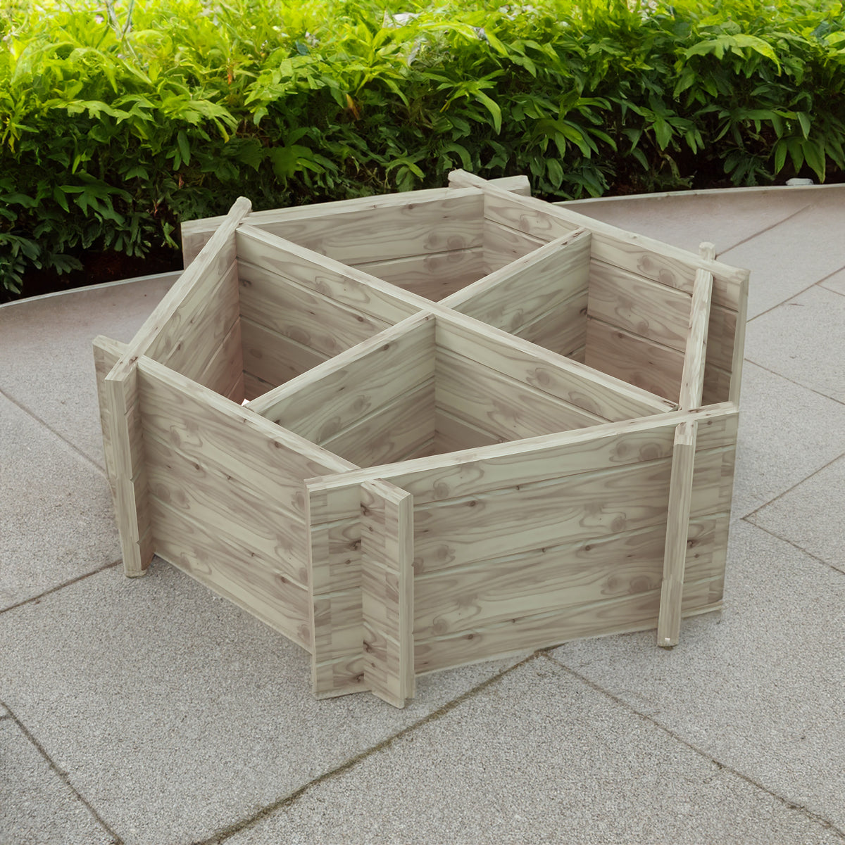 Hexagonal Planter | Shire 4-Section Pressure Treated Timber Feature Planter