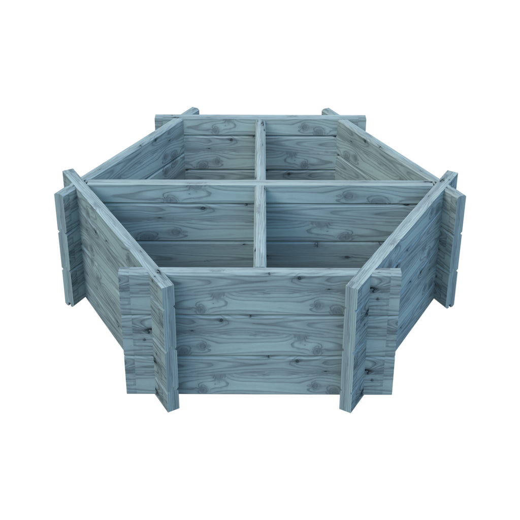 Hexagonal Planter | Shire 4-Section Pressure Treated Timber Feature Planter