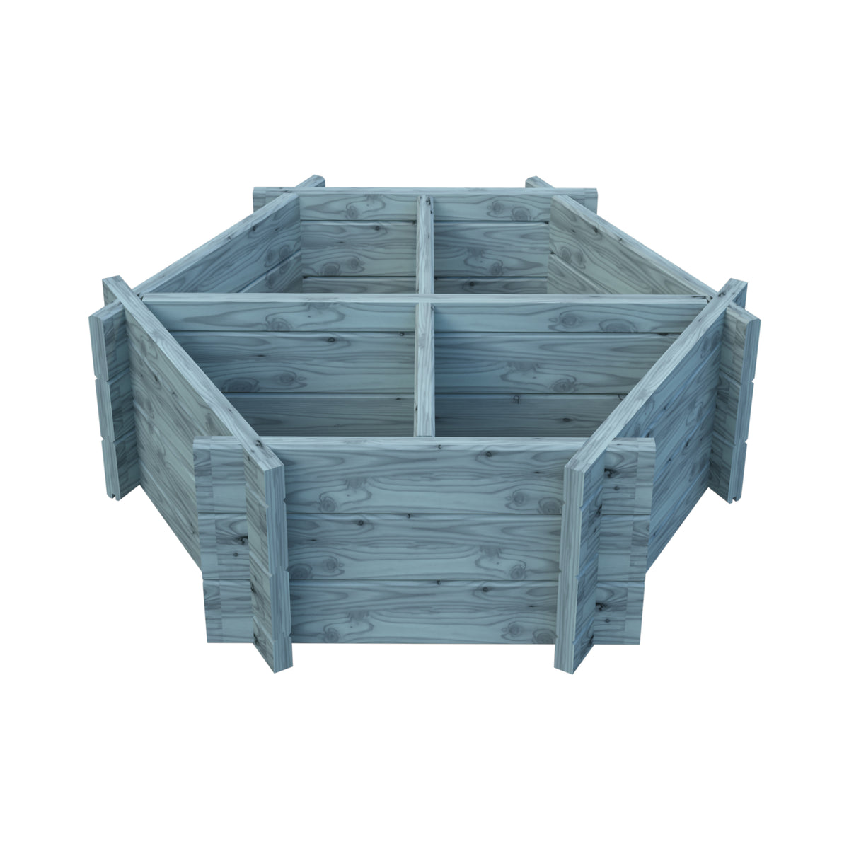 Hexagonal Planter | Shire 4-Section Pressure Treated Timber Feature Planter