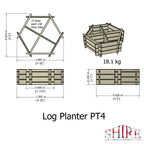 Hexagonal Planter | Shire 4-Section Pressure Treated Timber Feature Planter