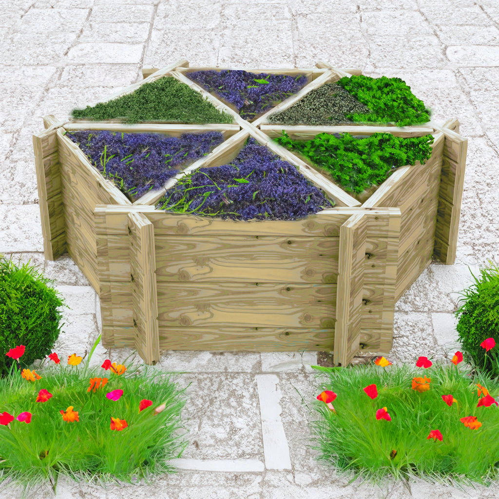 Hexagonal Planter | Shire 6-Section Pressure Treated Timber Feature Planter