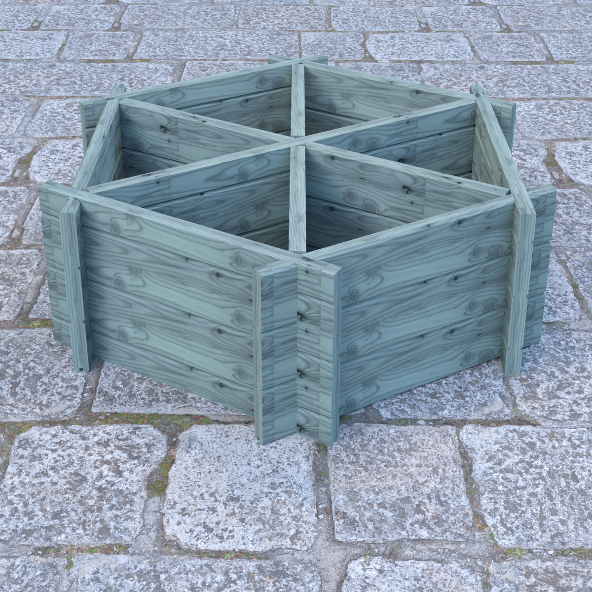Hexagonal Planter | Shire 6-Section Pressure Treated Timber Feature Planter