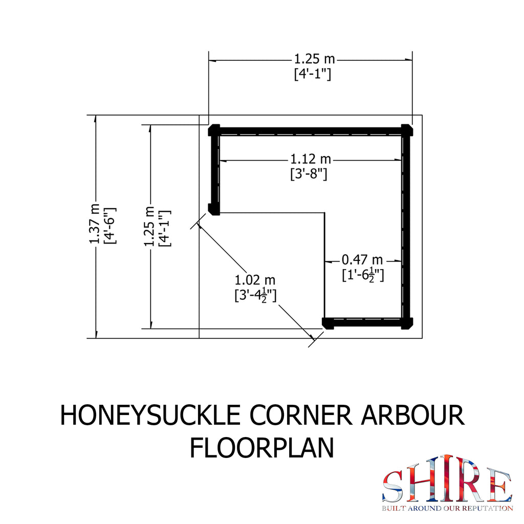 Honeysuckle Corner Arbour | 4x4 Pressure Treated Timber Corner Arbour