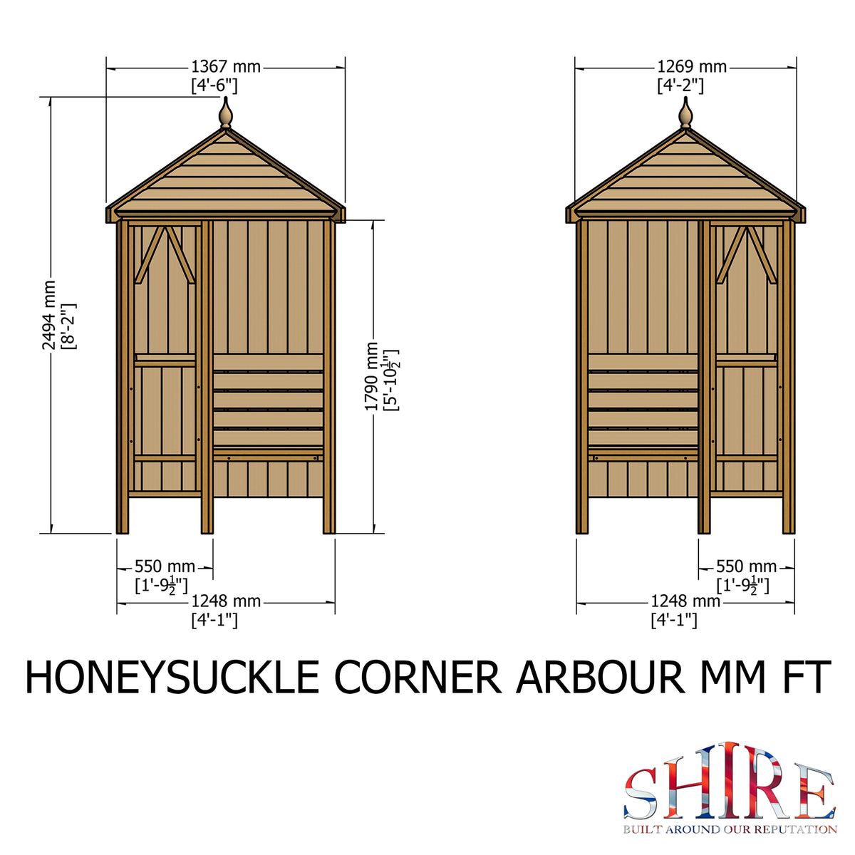 Honeysuckle Corner Arbour | 4x4 Pressure Treated Timber Corner Arbour