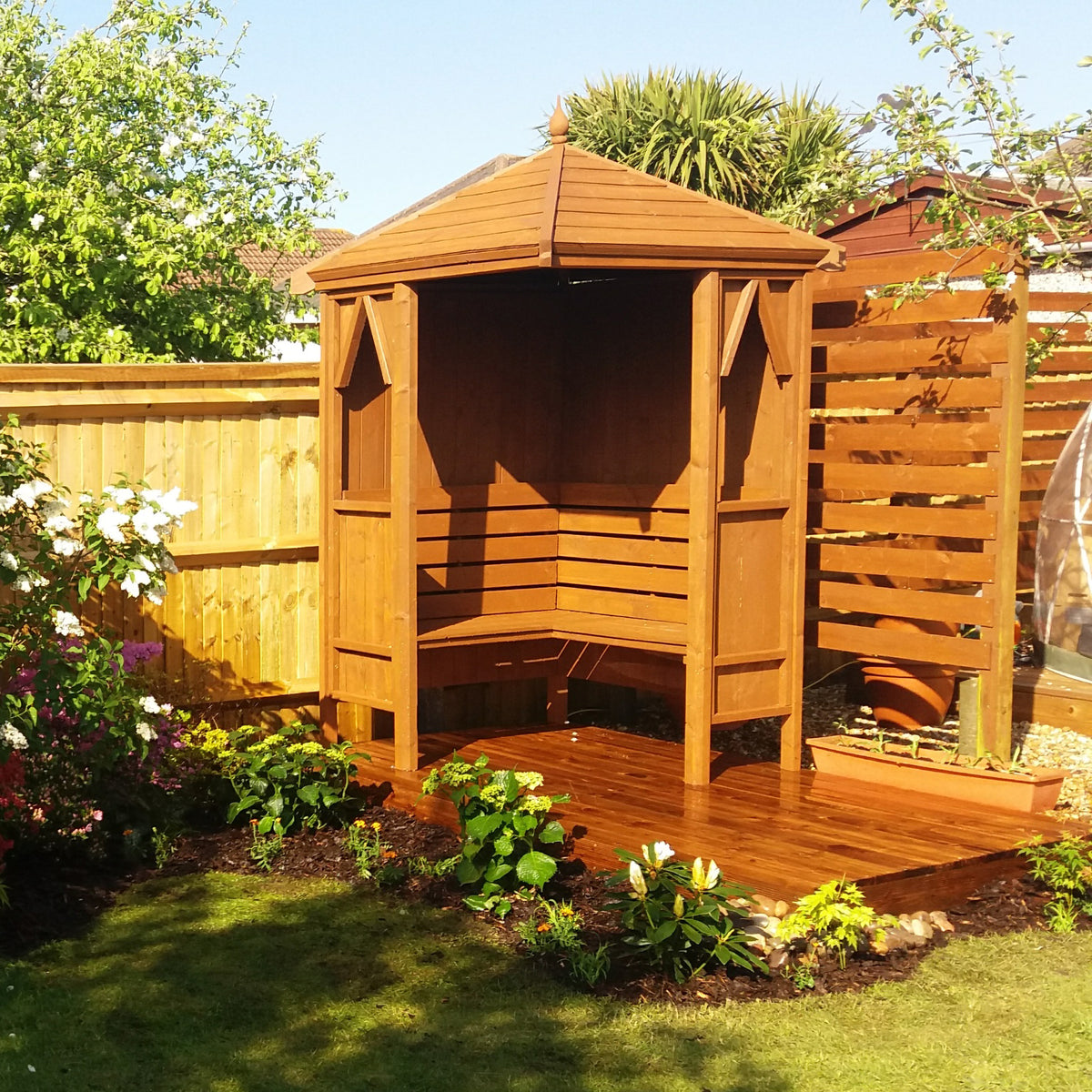 Honeysuckle Corner Arbour | 4x4 Pressure Treated Timber Corner Arbour