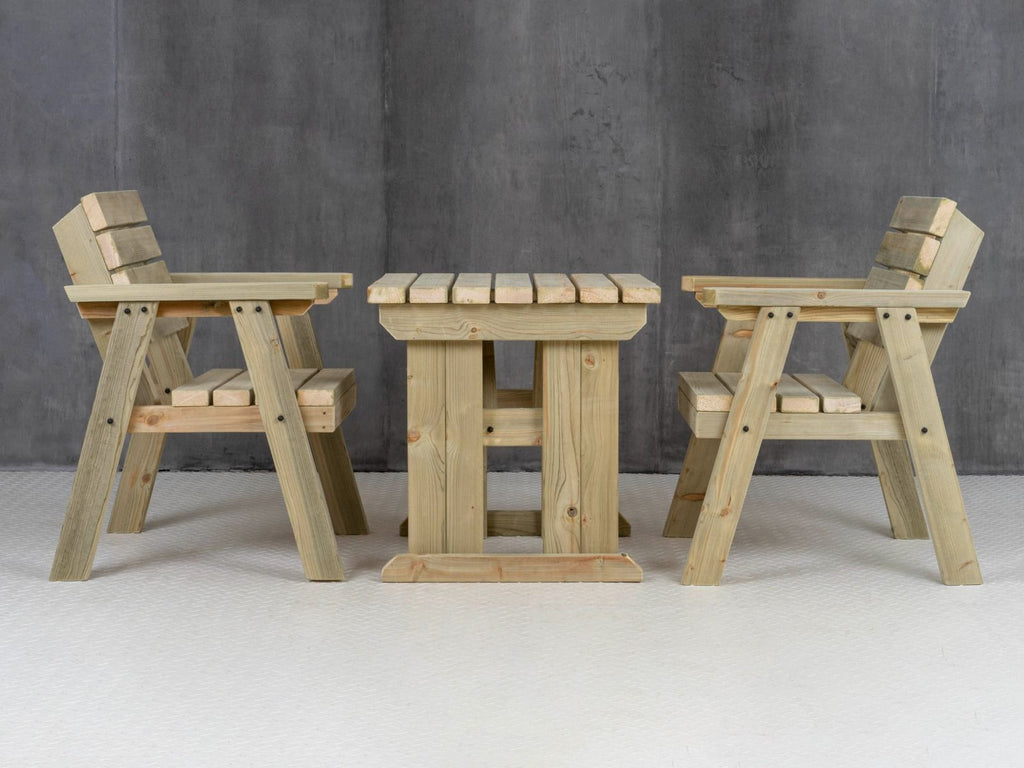 Hazels Companion Table And Chairs Set, Wooden Outdoor Dining Set