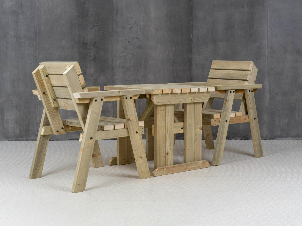 Hazels Companion Table And Chairs Set, Wooden Outdoor Dining Set