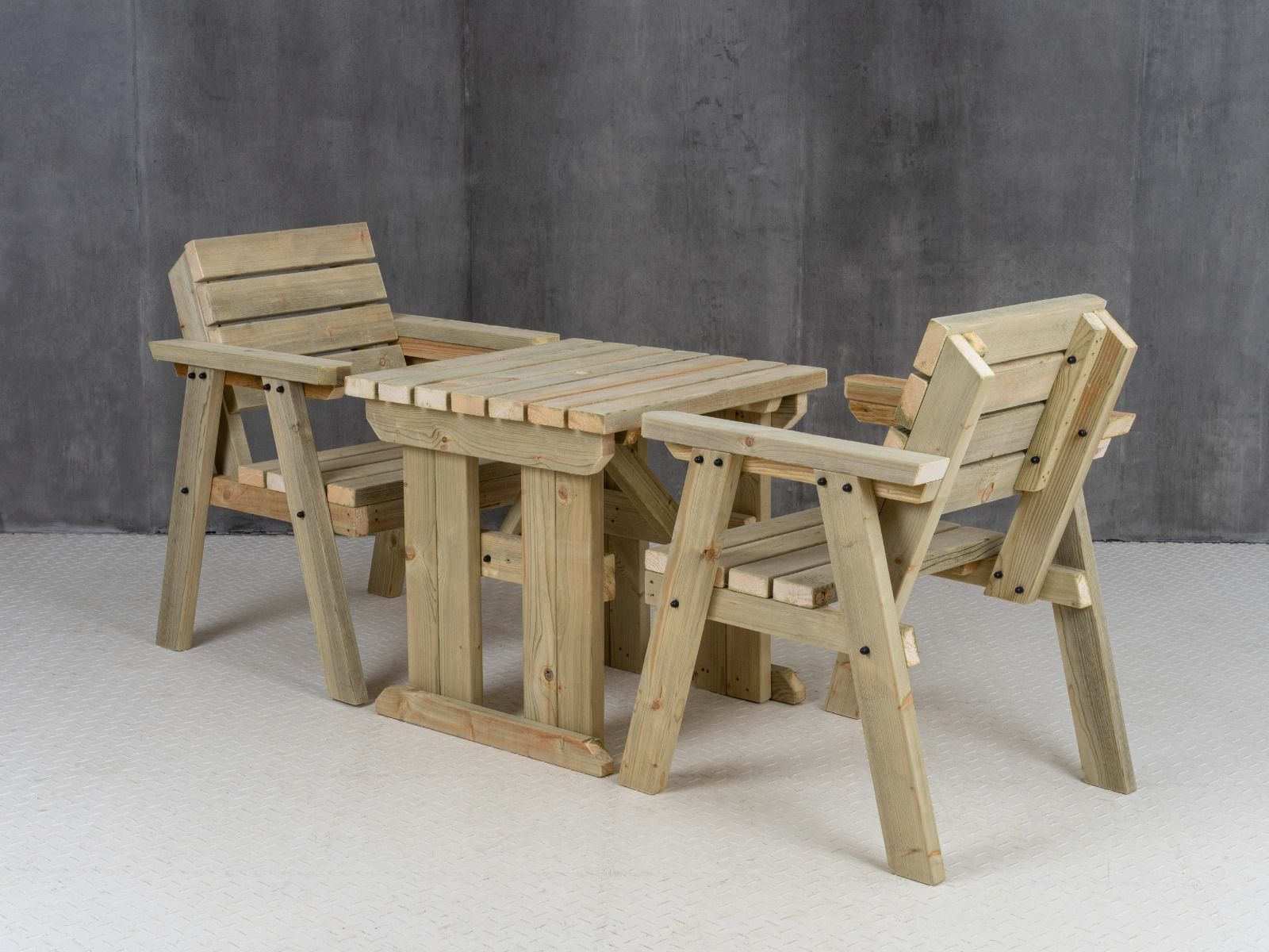 Hazels Companion Table And Chairs Set, Wooden Outdoor Dining Set