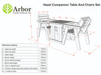 Hazels Companion Table And Chairs Set, Wooden Outdoor Dining Set