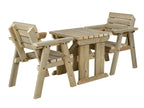 Hazels Companion Table And Chairs Set, Wooden Outdoor Dining Set