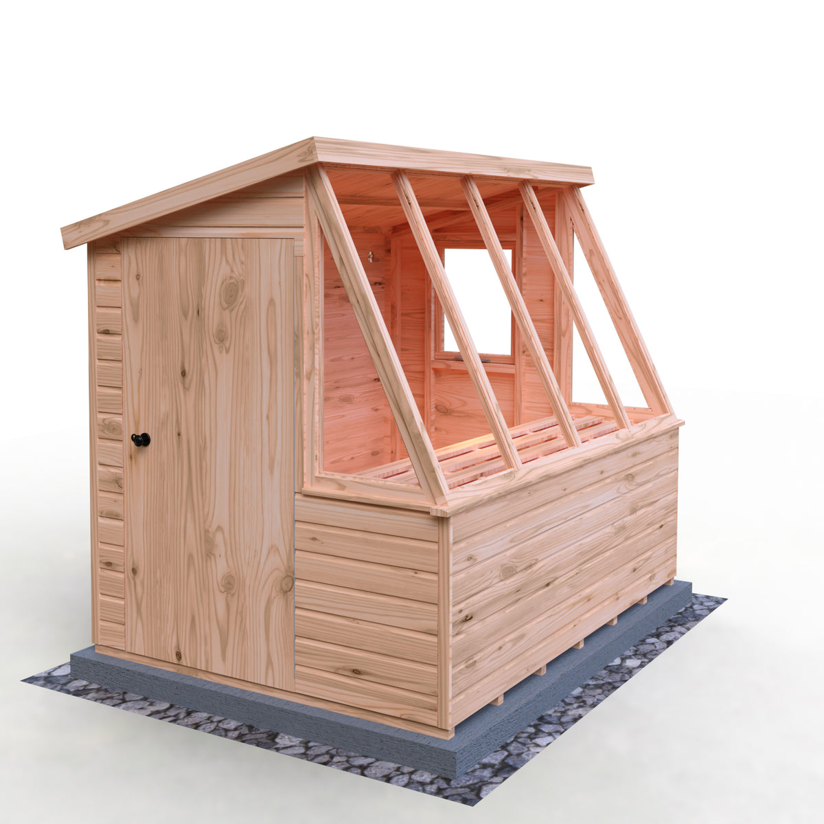 Iceni Potting Shed Style A Loglap | Shire 8x6 and 8x8 Timber Potting Shed with Bench