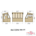 Iceni Potting Shed Style A Loglap | Shire 8x6 and 8x8 Timber Potting Shed with Bench