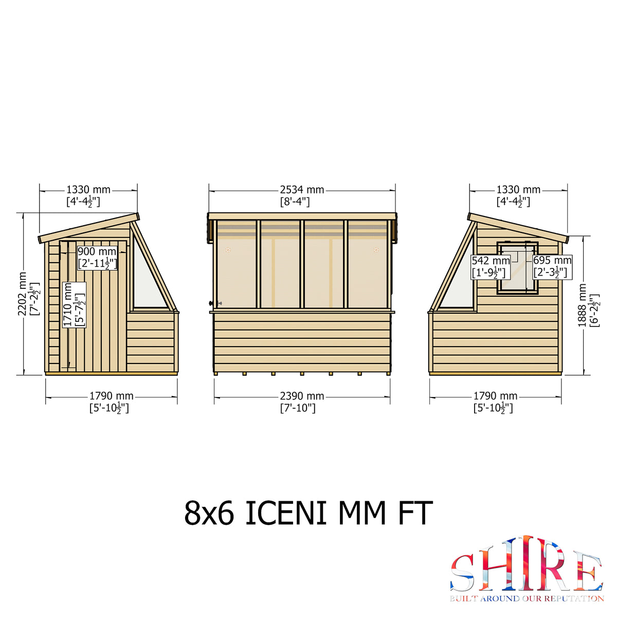 Iceni Potting Shed Style A Loglap | Shire 8x6 and 8x8 Timber Potting Shed with Bench