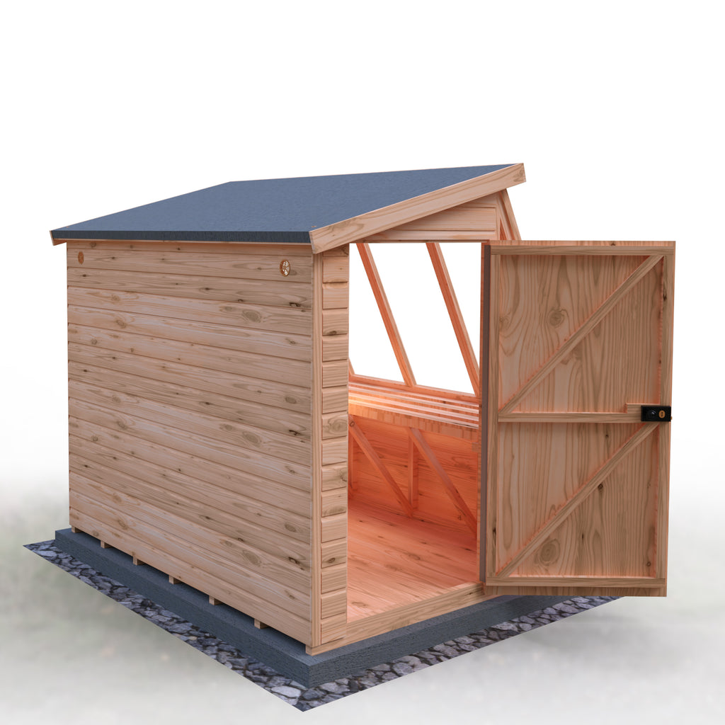 Iceni Potting Shed Style A Loglap | Shire 8x6 and 8x8 Timber Potting Shed with Bench