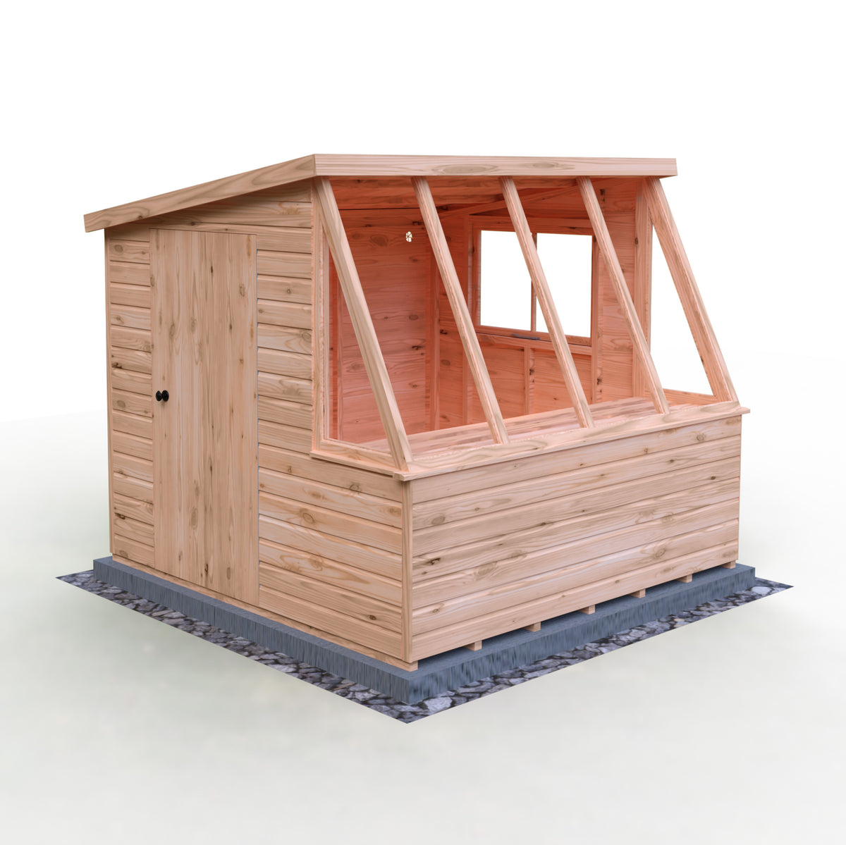 Iceni Potting Shed Style A | Shire 8x8 Shiplap Timber Potting Shed with Bench